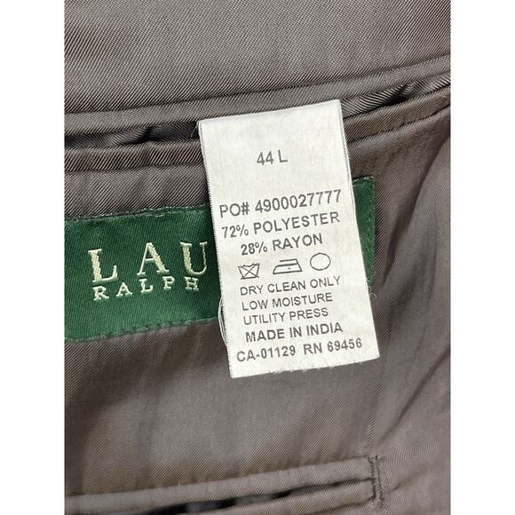Lauren Ralph Lauren Men's Jacket Blazer Coat Size 44L Brown Rayon Blend - Picture 13 of 16